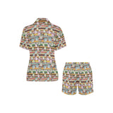 Sun Glasses Pattern Print Design 02 Women's V-Neck Short Pajama Set