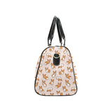 Cute Corgis Pattern pink background Travel Bag