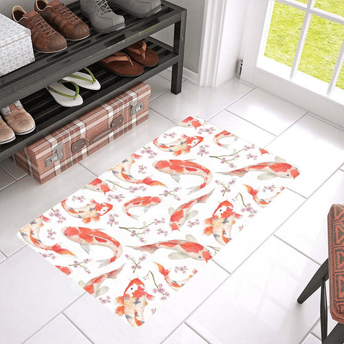 Watercolor Koi Fish Carp Fish pattern Doormat