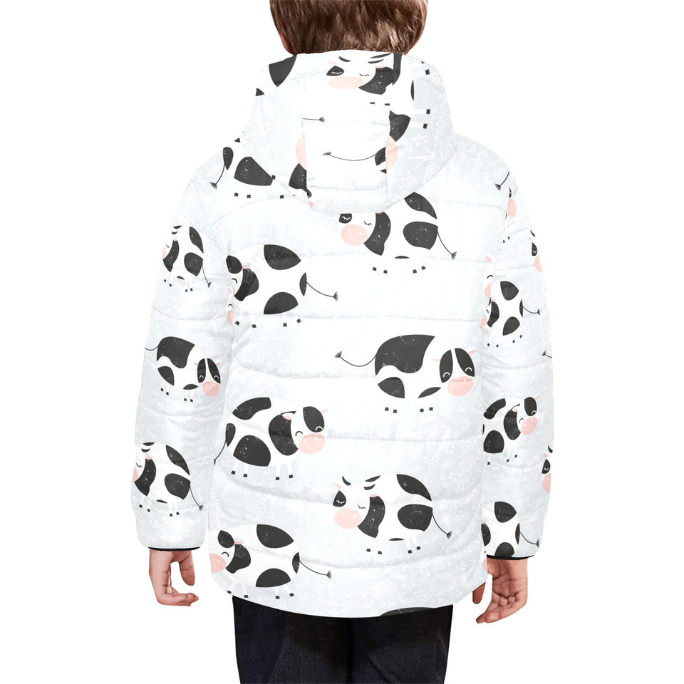 Cute cows pattern Kids' Boys' Girls' Padded Hooded Jacket