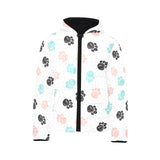 Dog Paws Pattern Print Design 04 Kids' Boys' Girls' Padded Hooded Jacket