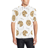Sketch style cookie pattern Men's All Over Print Polo Shirt