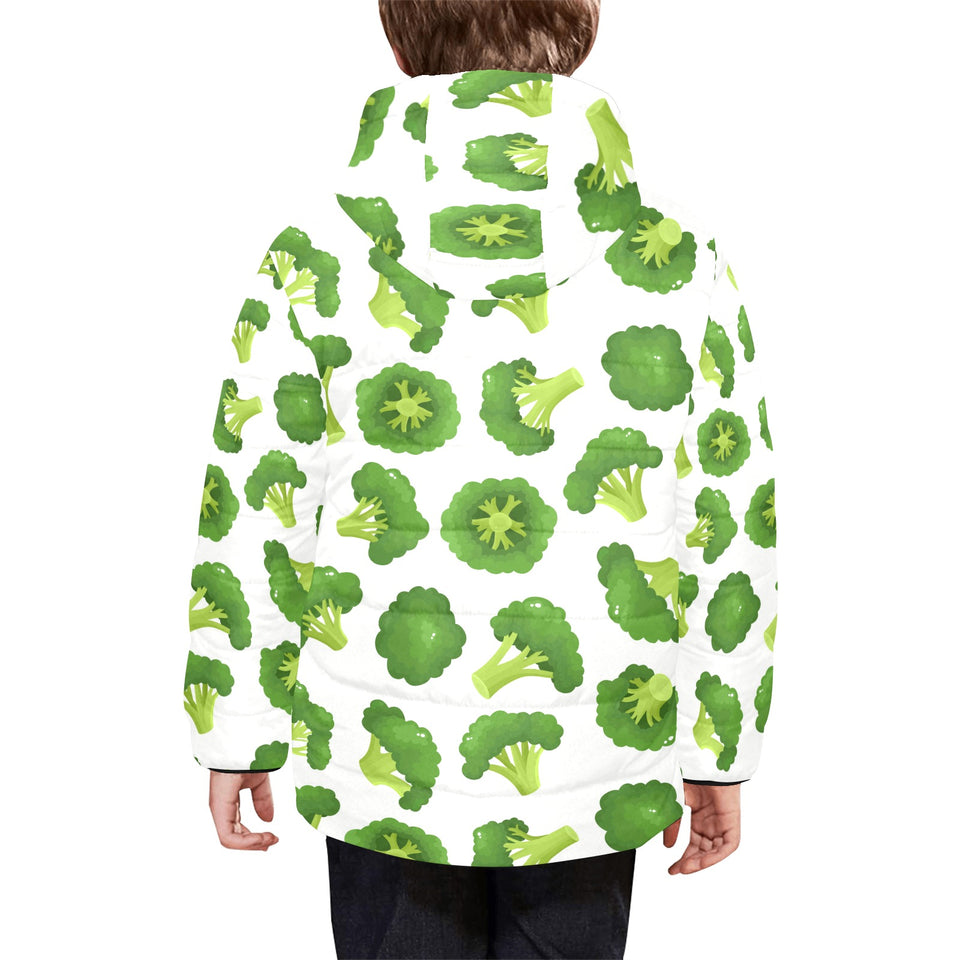 Cute broccoli pattern Kids' Boys' Girls' Padded Hooded Jacket