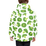 Cute broccoli pattern Kids' Boys' Girls' Padded Hooded Jacket