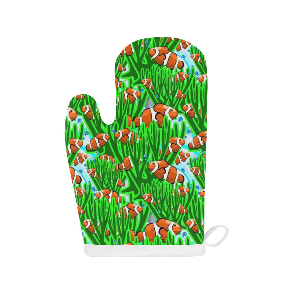 Clown Fish Pattern Print Design 01 Heat Resistant Oven Mitts