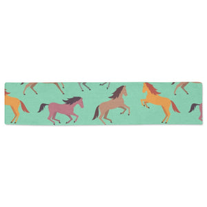 Colorful horses pattern Table Runner