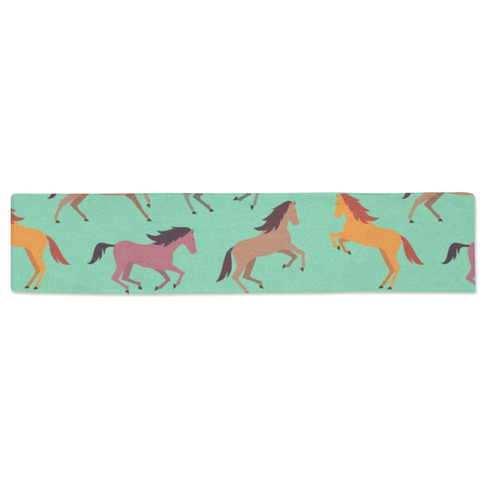 Colorful horses pattern Table Runner