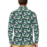 Pelican Pattern Print Design 03 Men's Long Sleeve Polo Shirt