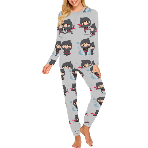 Cute ninja pattern Women's All Over Print Pajama Set