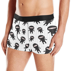 Ninja pattern plaid background Men's All Over Print Boxer Briefs Men's Underwear