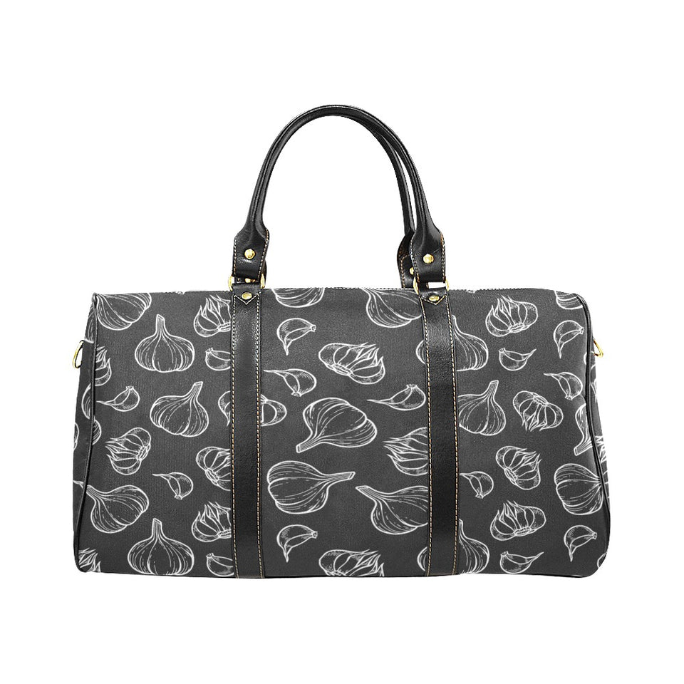 Garlic pattern black background Travel Bag