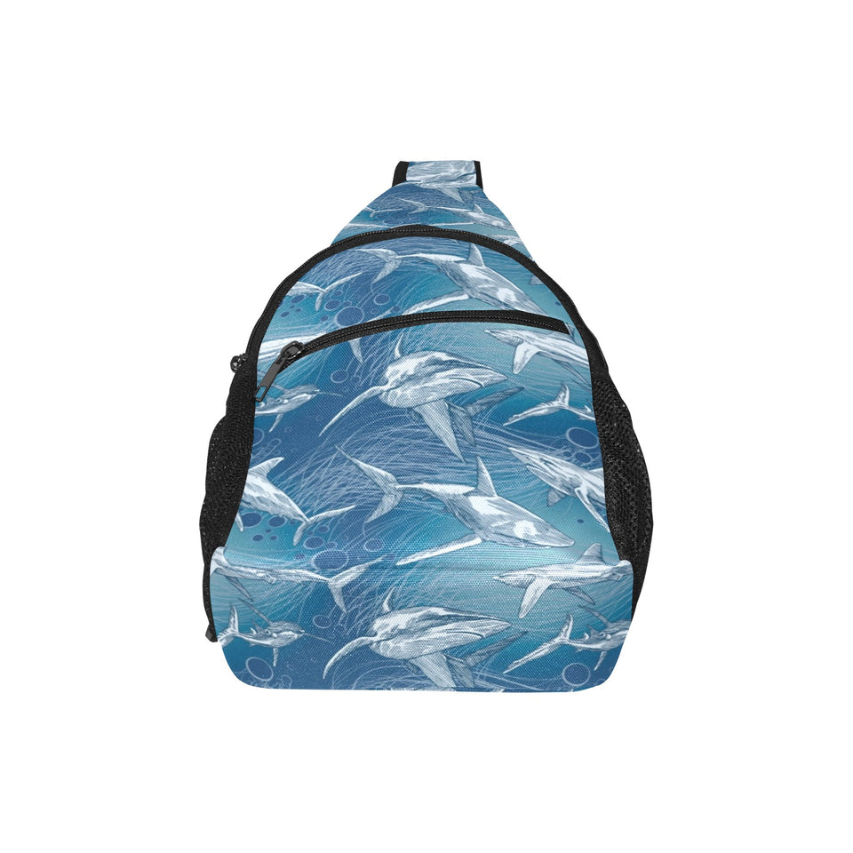 Shark hand drawn All Over Print Chest Bag