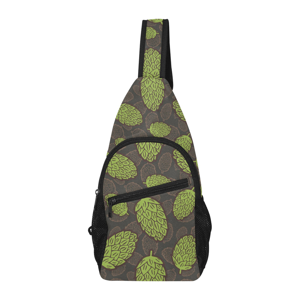 Hop pattern black background All Over Print Chest Bag