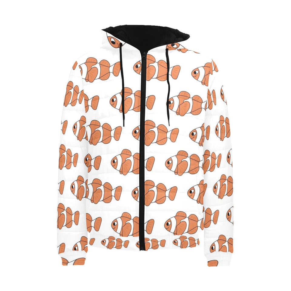 Clown Fish Pattern Print Design 05 Men's Padded Hooded Jacket