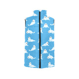 Cute sea lion seal pattern background Women's Padded Vest