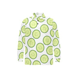 Cucumber slices pattern Men's Long Sleeve Polo Shirt