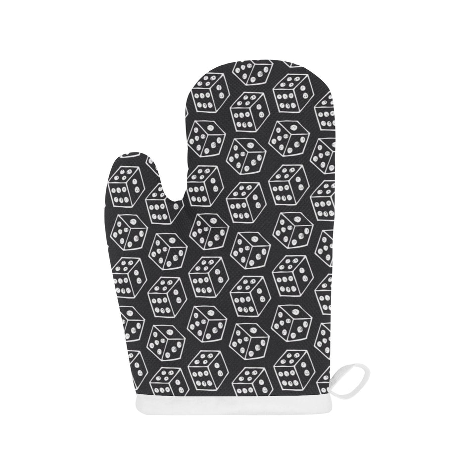 Dice Pattern Print Design 01 Heat Resistant Oven Mitts
