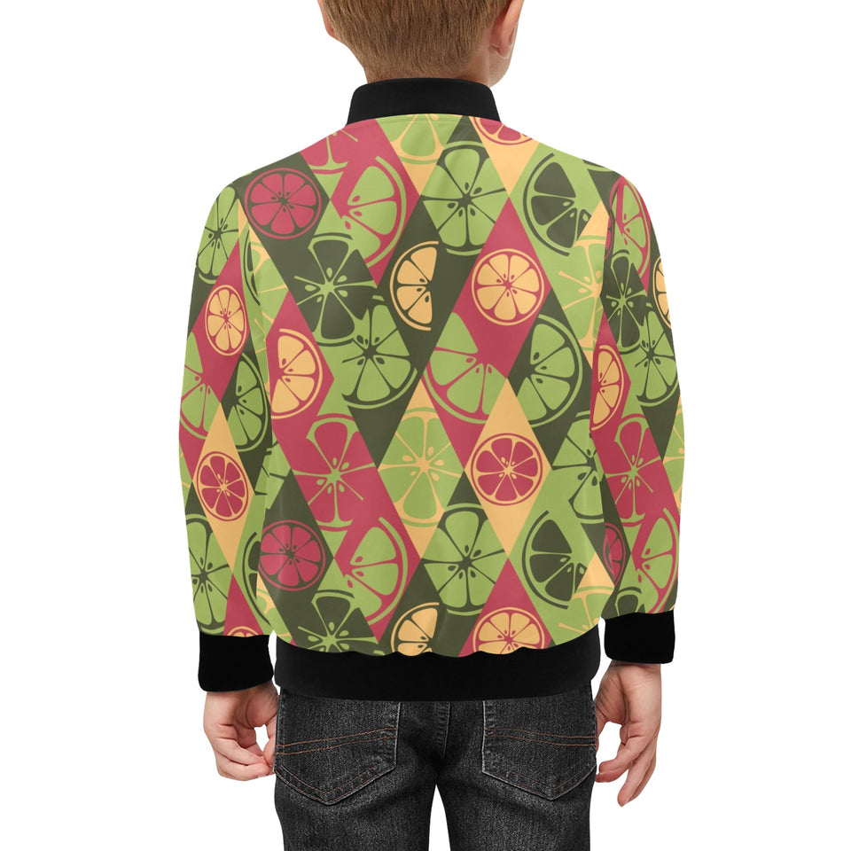 Cool Geometric lime pattern Kids' Boys' Girls' Bomber Jacket