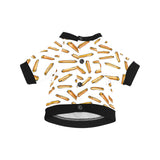 French fries potato pattern All Over Print Pet Dog Round Neck Fuzzy Shirt