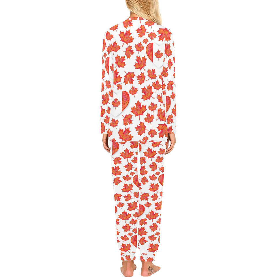 Canada Pattern Print Design 02 Women's All Over Print Pajama Set