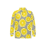 slice of lemon design pattern Men's Long Sleeve Polo Shirt