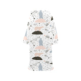 Polar bears star poka dot pattern Blanket Robe with Sleeves