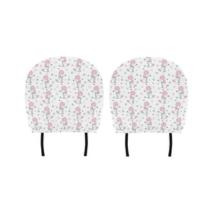 Cute poodle dog star pattern Car Headrest Cover