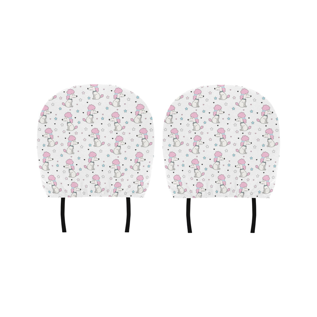 Cute poodle dog star pattern Car Headrest Cover