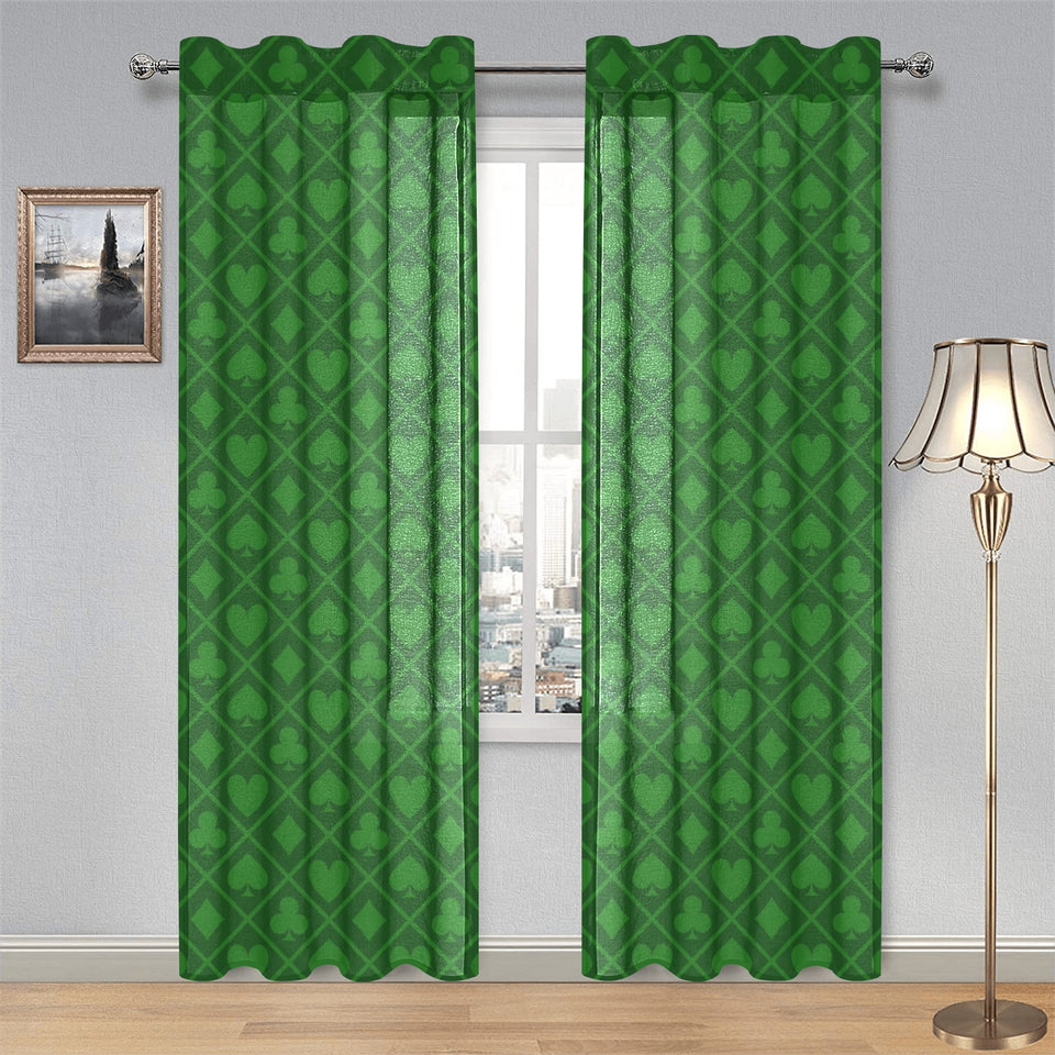 Casino Cards Suits Pattern Print Design 04 Gauze Curtain