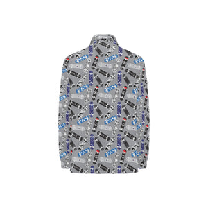 Skate Board Pattern Print Design 03 Women's Long Sleeve Polo Shirt