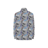 Skate Board Pattern Print Design 03 Women's Long Sleeve Polo Shirt