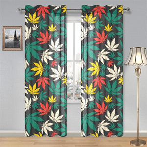 Canabis Marijuana Weed Pattern Print Design 02 Gauze Curtain