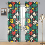 Canabis Marijuana Weed Pattern Print Design 02 Gauze Curtain