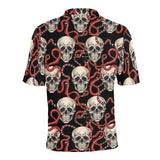 Red snake skull pattern Men's All Over Print Polo Shirt