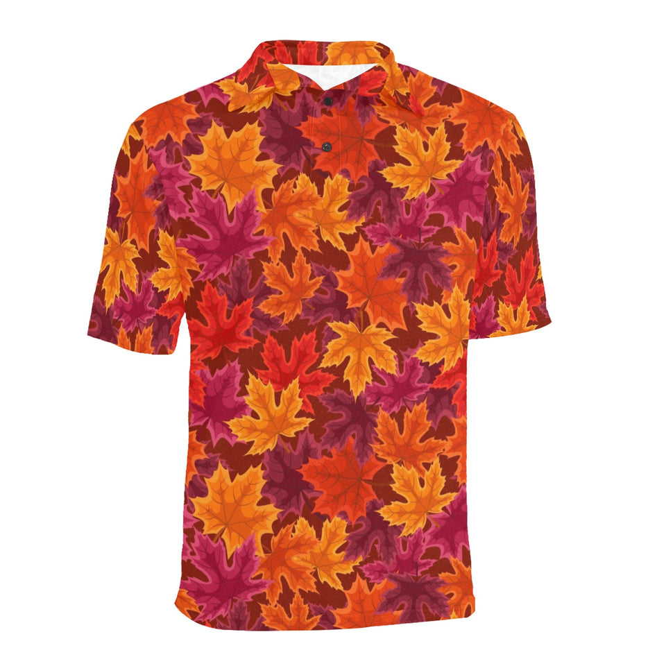 Autumn maple leaf pattern Men's All Over Print Polo Shirt