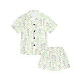 Seahorse shell pattern Kids' Boys' Girls' V-Neck Short Pajama Set