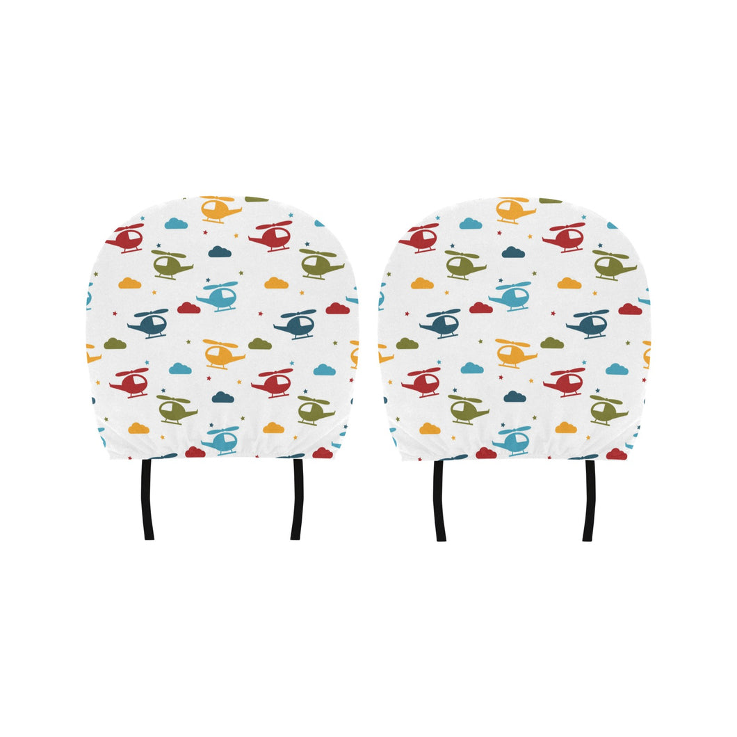 Colorful helicopter pattern Car Headrest Cover
