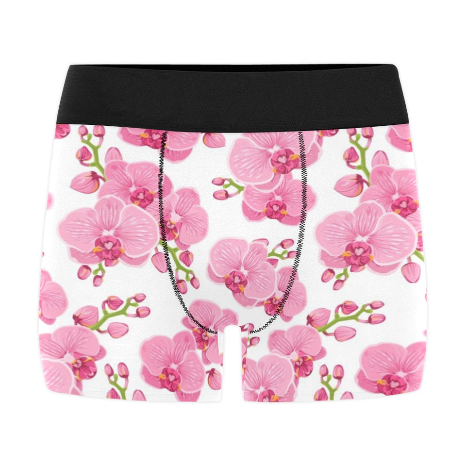 pink purple orchid pattern background Men's All Over Print Boxer Briefs Men's Underwear