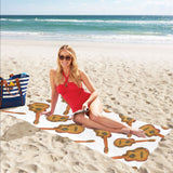 Paint Guitar Pattern Beach Towel