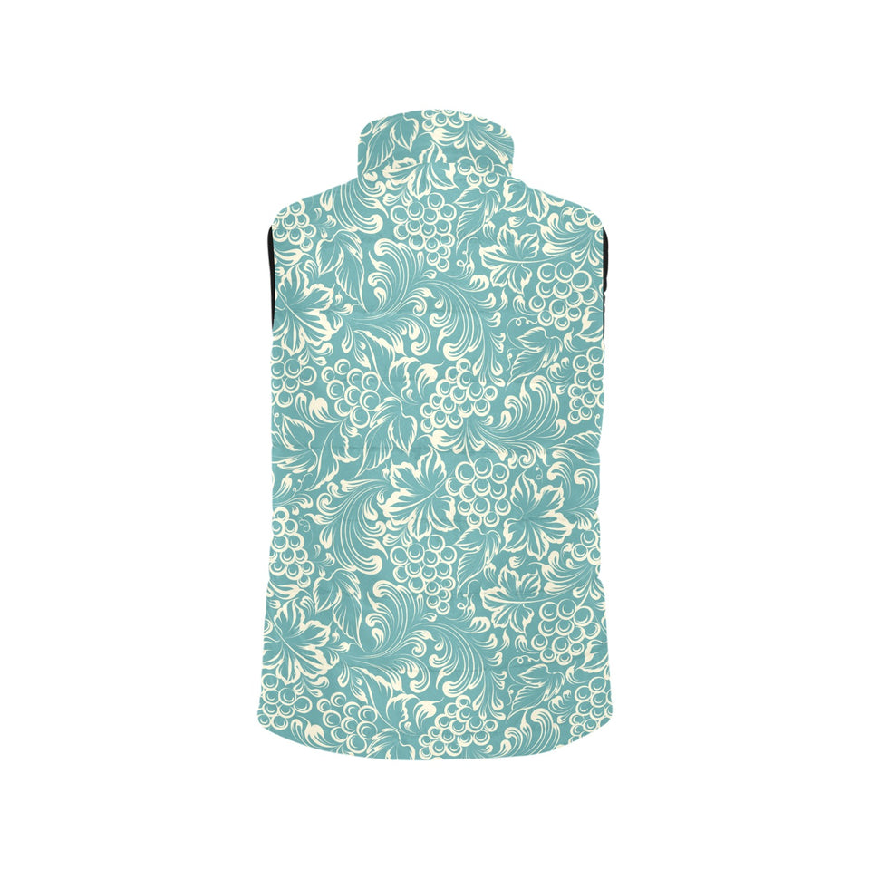 Classic Hand drawn Grape pattern Women's Padded Vest