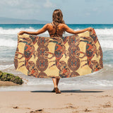 Camel polynesian tribal design pattern Beach Towel