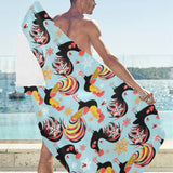 Rooster chicken cock snowfalke Beach Towel