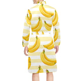 Banana pattern blackground Men's Long Sleeve Belted Night Robe