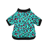 Green leopard skin print pattern All Over Print Pet Dog Round Neck Fuzzy Shirt