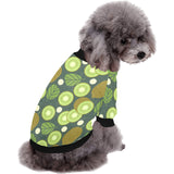 Whole sliced kiwi leave and flower All Over Print Pet Dog Round Neck Fuzzy Shirt
