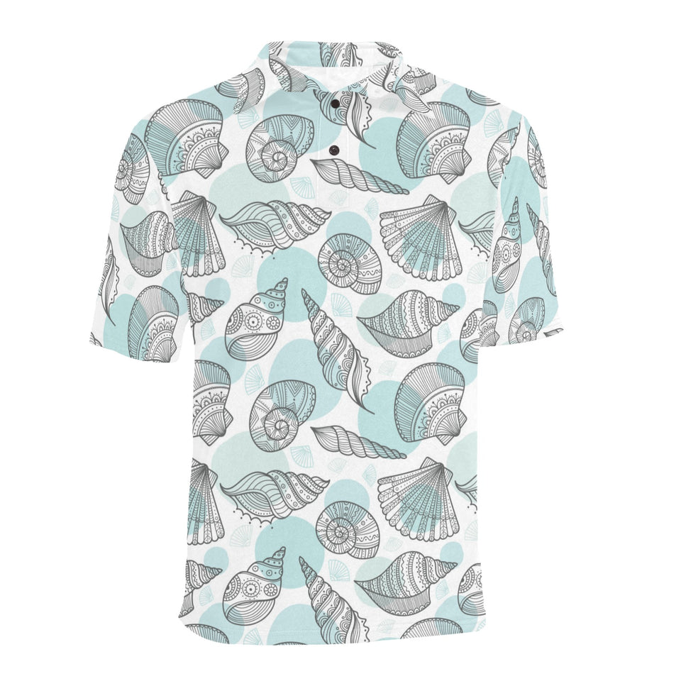 Shell polynesian tribal Men's All Over Print Polo Shirt