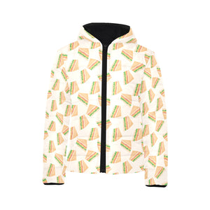 Sandwich Pattern Print Design 01 Kids' Boys' Girls' Padded Hooded Jacket