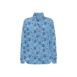 Anchors rudder compass star nautical pattern Women's Long Sleeve Polo Shirt