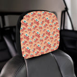 Camper Van Pattern Print Design 03 Car Headrest Cover