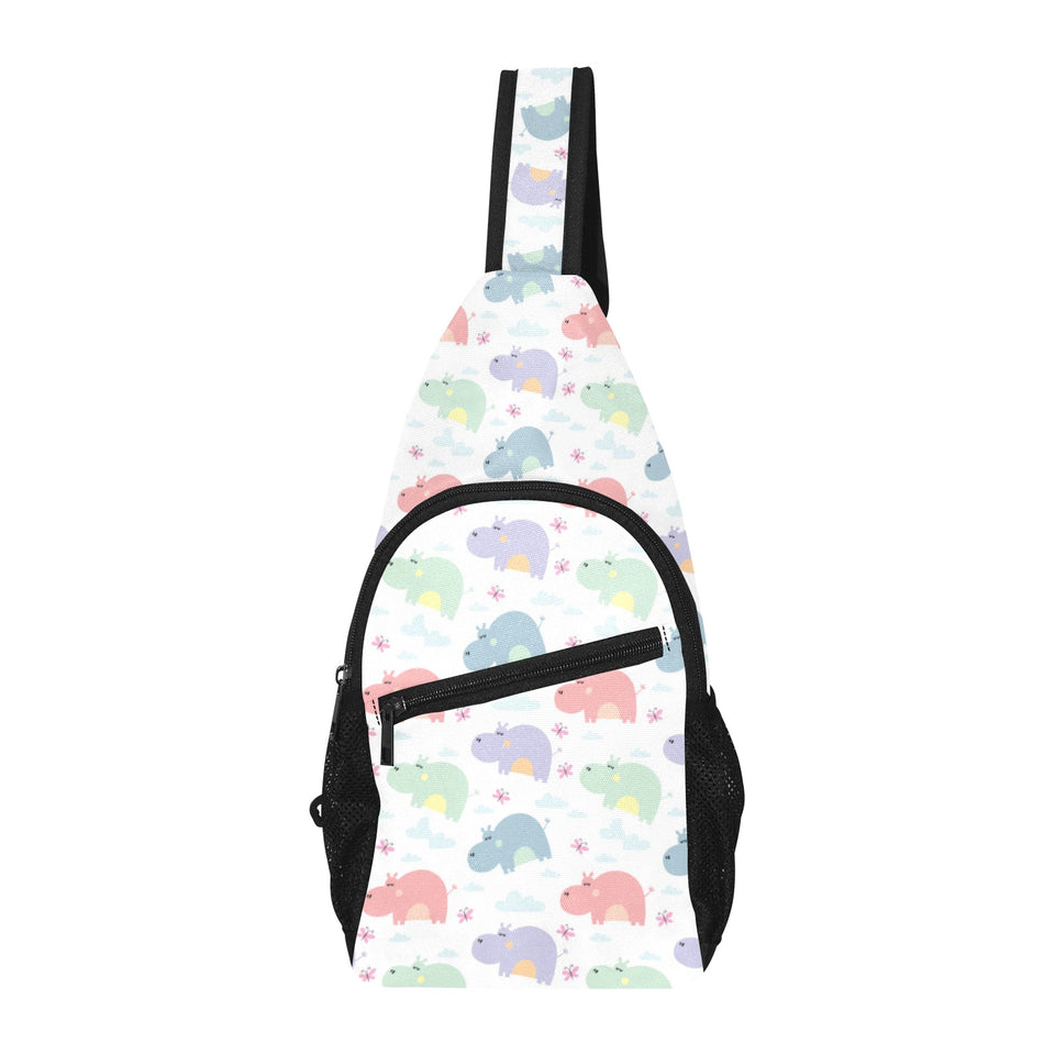 Hippopotamus Pattern Print Design 03 All Over Print Chest Bag
